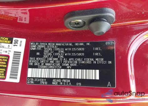 2021 Toyota Sienna Xse from USA, damaged, VIN 5TDXRKEC4MS017258